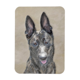 Dutch Shepherd Painting - Cute Original Dog Art Magnet