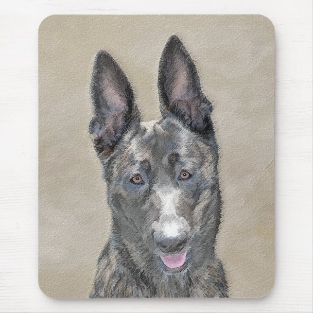 Dutch Shepherd Painting - Cute Original Dog Art Mouse Mat (Front)