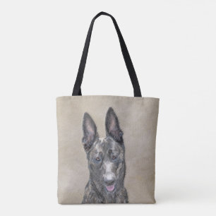 Dutch Shepherd Painting - Cute Original Dog Art Tote Bag