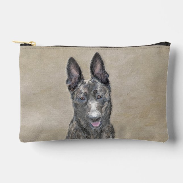 Dutch Shepherd Painting Cute Original Pet Dog Art Accessory Pouch (Front)