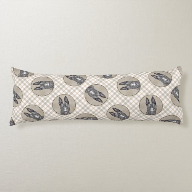 Dutch Shepherd Painting Cute Original Pet Dog Art Body Cushion (Front)