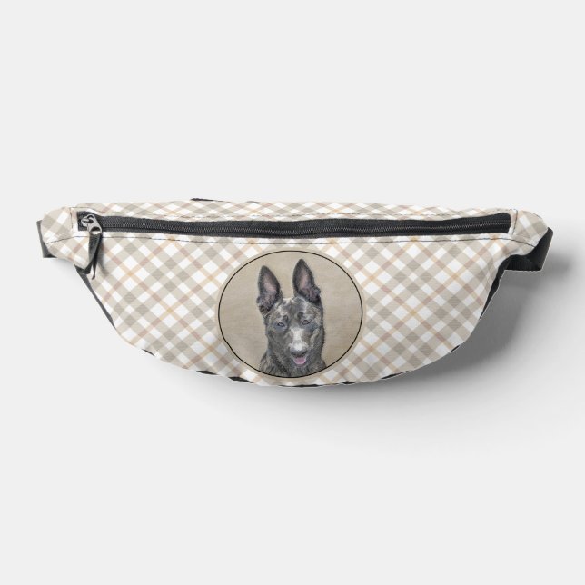 Dutch Shepherd Painting Cute Original Pet Dog Art Bum Bags (Lay Down)