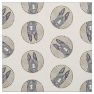 Dutch Shepherd Painting Cute Original Pet Dog Art Fabric