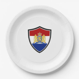 Dutch shield flag-coat arms paper plate
