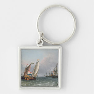 Dutch Shipping in a Choppy Sea Key Ring