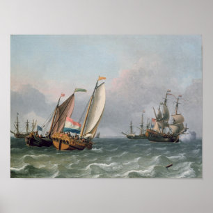 Dutch Shipping in a Choppy Sea Poster