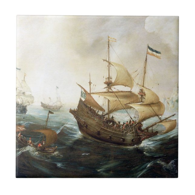 Dutch Ships 1600's Tile (Front)