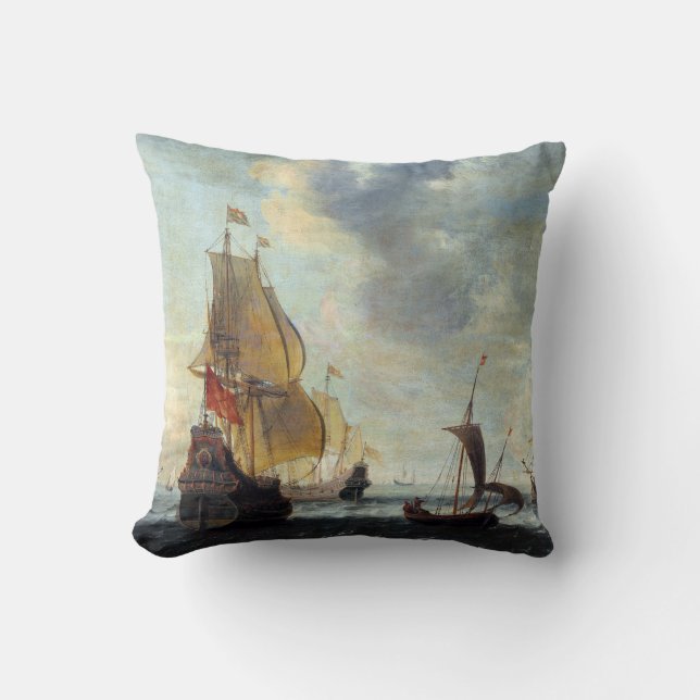 Dutch Ships in a Lively Breeze Cushion (Front)
