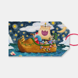 DUTCH SHOE SANTA SHIP, ICEBERGS, WHALE, TEDDY BEAR GIFT TAGS