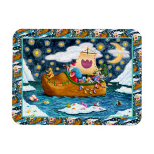 DUTCH SHOE SANTA SHIP, ICEBERGS, WHALE, TEDDY BEAR MAGNET