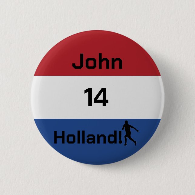 Dutch Soccer, customisable     6 Cm Round Badge (Front)