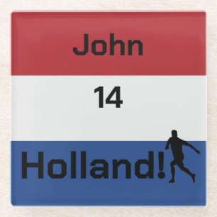 Dutch Soccer, customisable    Glass Coaster
