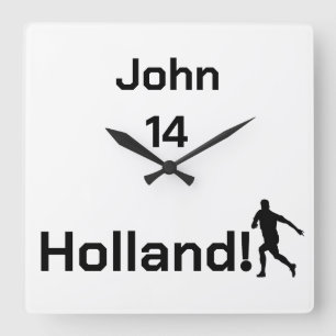Dutch Soccer, customisable    Square Wall Clock