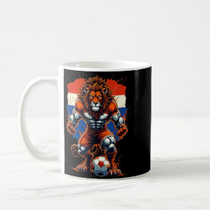 Dutch Soccer Football Fan Vintage Lion Animal Art Coffee Mug