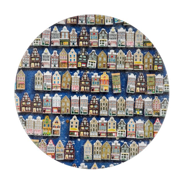 Dutch souvenirs, Amsterdam street scene. Cutting Board (Front)