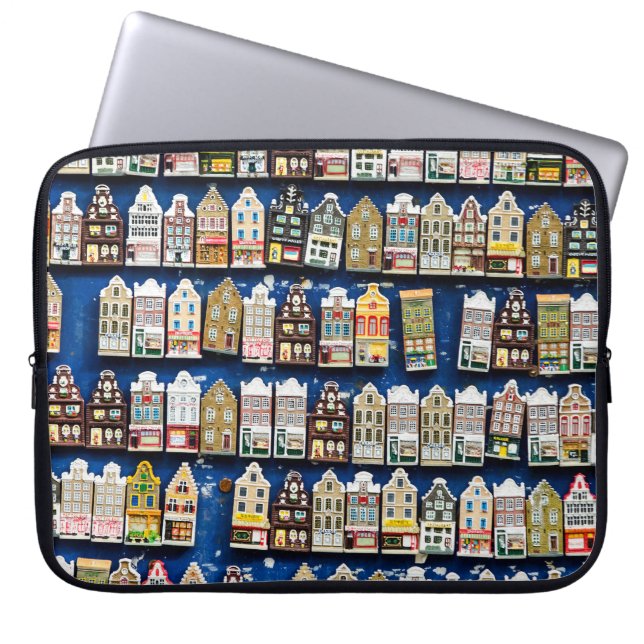 Dutch souvenirs, Amsterdam street scene. Laptop Sleeve (Front)