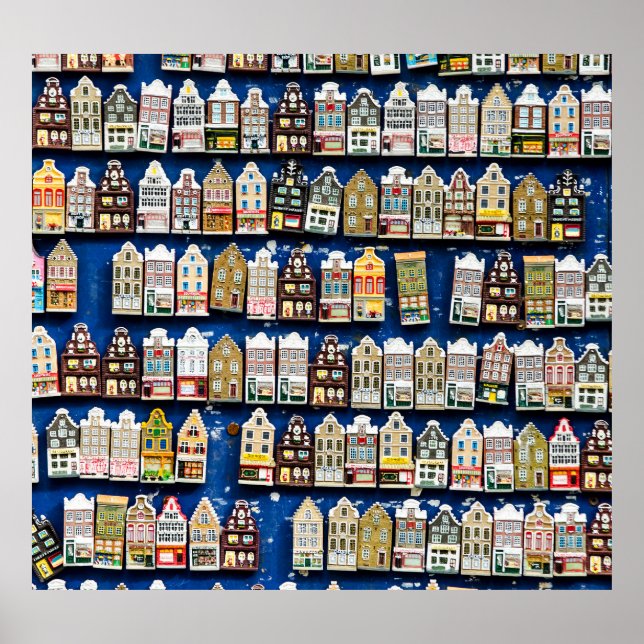 Dutch souvenirs, Amsterdam street scene. Poster (Front)