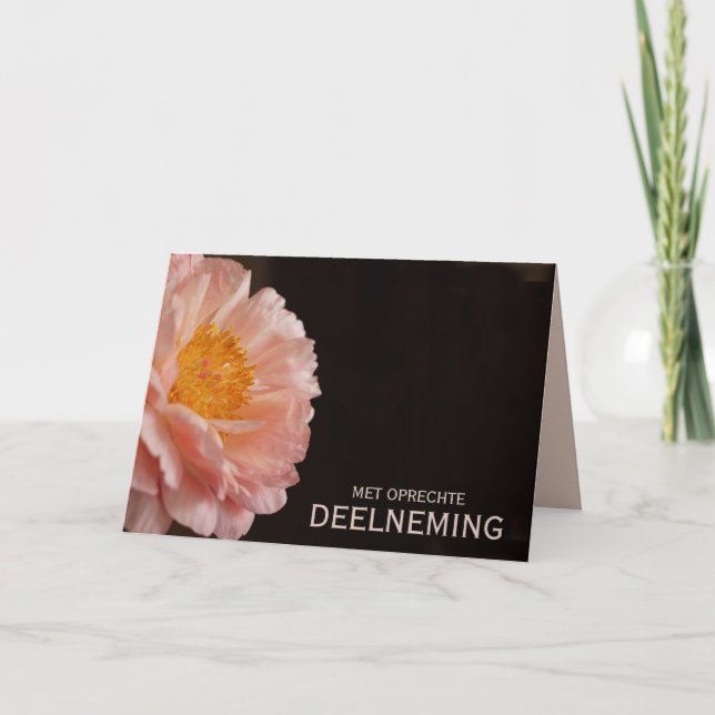 Dutch Sympathy Pink Peony Card (Front)