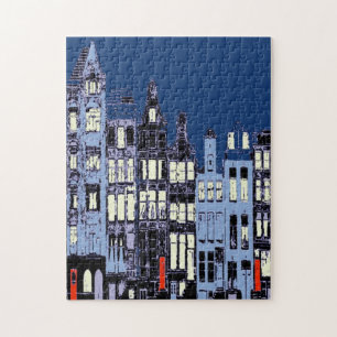 Dutch Town,Red Doors Jigsaw Puzzle