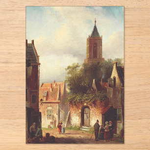 Dutch Town Scene by Charles Leickert Landscape Acrylic Invitations
