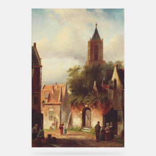 Dutch Town Scene by Charles Leickert Landscape Acrylic Sign