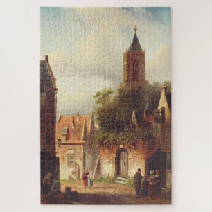 Dutch Town Scene by Charles Leickert Landscape Jigsaw Puzzle