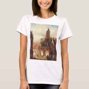 Dutch Town Scene by Charles Leickert Landscape T-Shirt