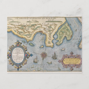 Dutch Trade map of the Baltic Sea Postcard