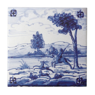 Dutch traditional blue tile