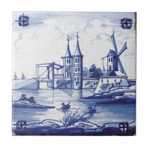 Dutch traditional blue tile