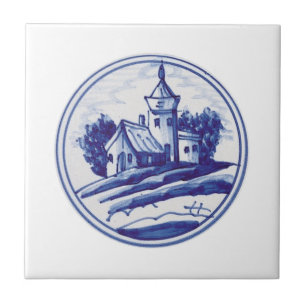 Dutch traditional blue tile