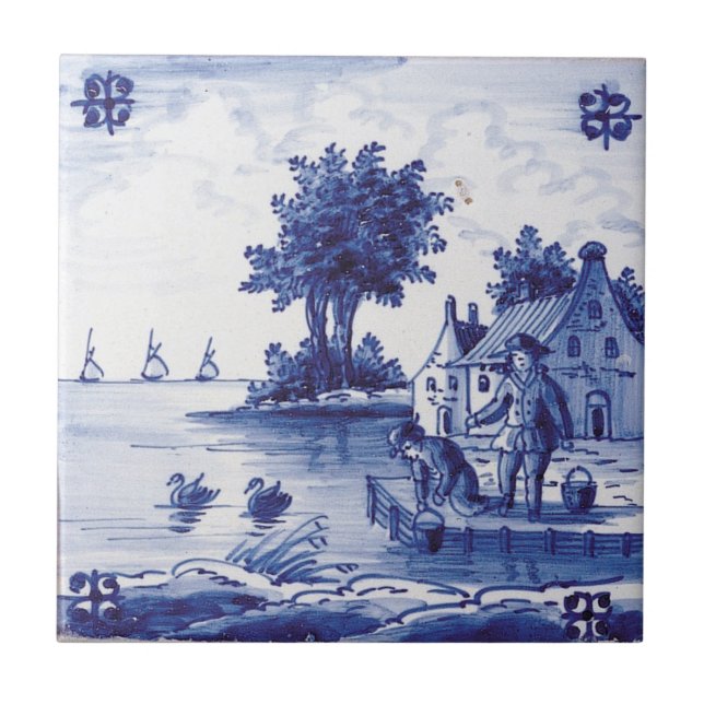 Dutch traditional blue tile (Front)