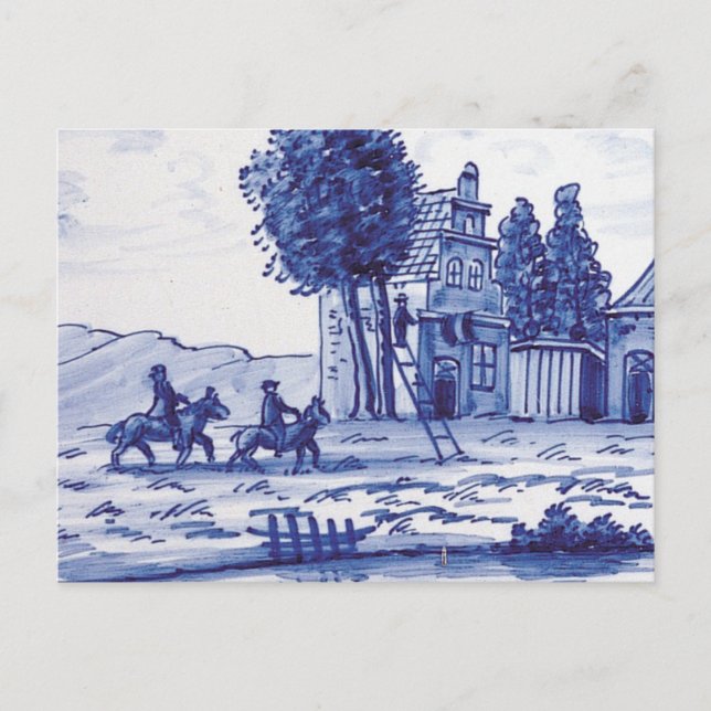 Dutch traditional blue tile postcard (Front)