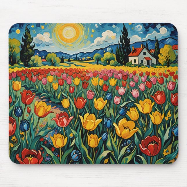 Dutch Tulip Field Mouse Mat (Front)