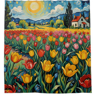 Dutch Tulip Field Shower Curtain