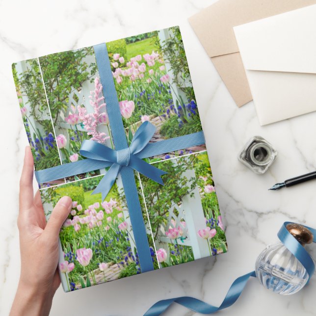 Dutch Tulip Garden Trellis Wrapping Paper (Gifting)