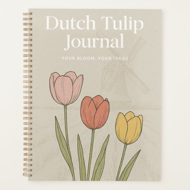 Dutch Tulip Journal: Nature-Inspired Notebook  Planner (Front)