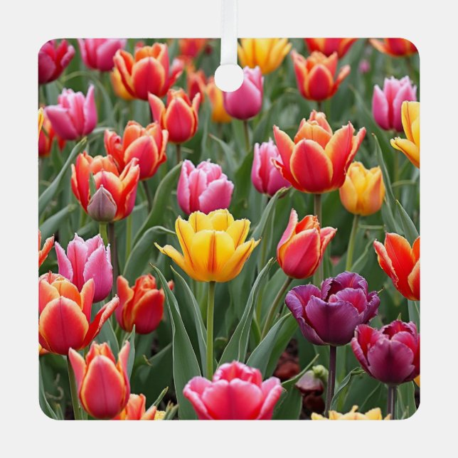 Dutch Tulips Metal Tree Decoration (Front)