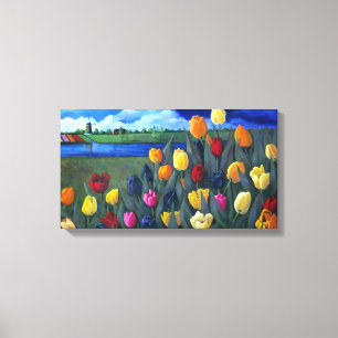 Dutch Tulips: Original Acrylic Painting: Flowers Canvas Print