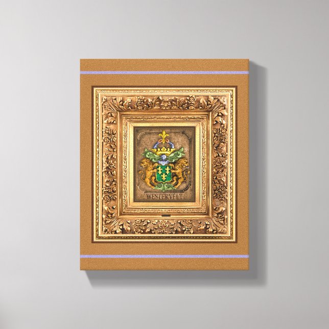 Dutch Van Westervelt Family Coat of Arms  Canvas Print (Front)