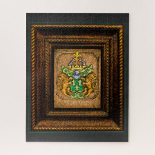 Dutch van Westervelt Family Coat of Arms framed Jigsaw Puzzle