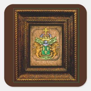 Dutch van Westervelt Family Coat of Arms framed Square Sticker