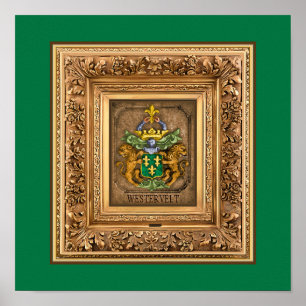 Dutch Van Westervelt Family Coat of Arms  Poster