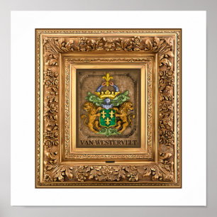 Dutch Van Westervelt Family Coat of Arms Poster
