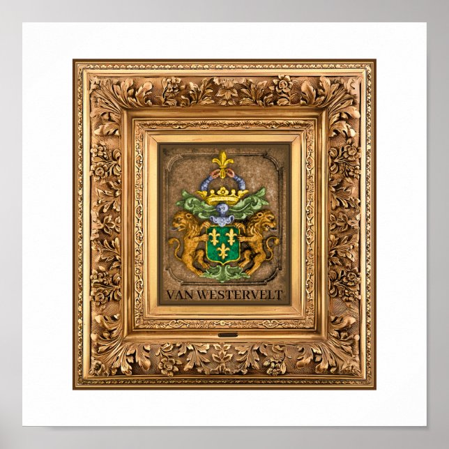 Dutch Van Westervelt Family Coat of Arms  Poster (Front)