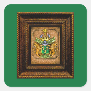Dutch van Westervelt Family Coat of Arms Square Sticker