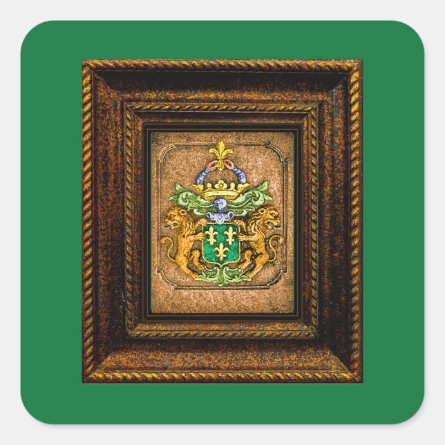 Dutch van Westervelt Family Coat of Arms   Square Sticker (Front)