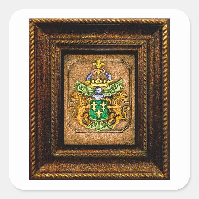 Dutch van Westervelt Family Coat of Arms  Square Sticker (Front)