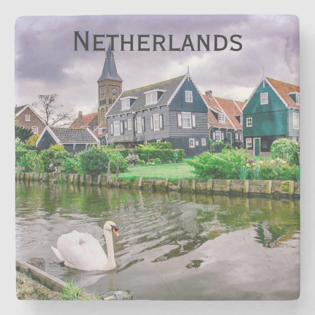 Dutch Village Marken Netherlands Stone Coaster (Front)