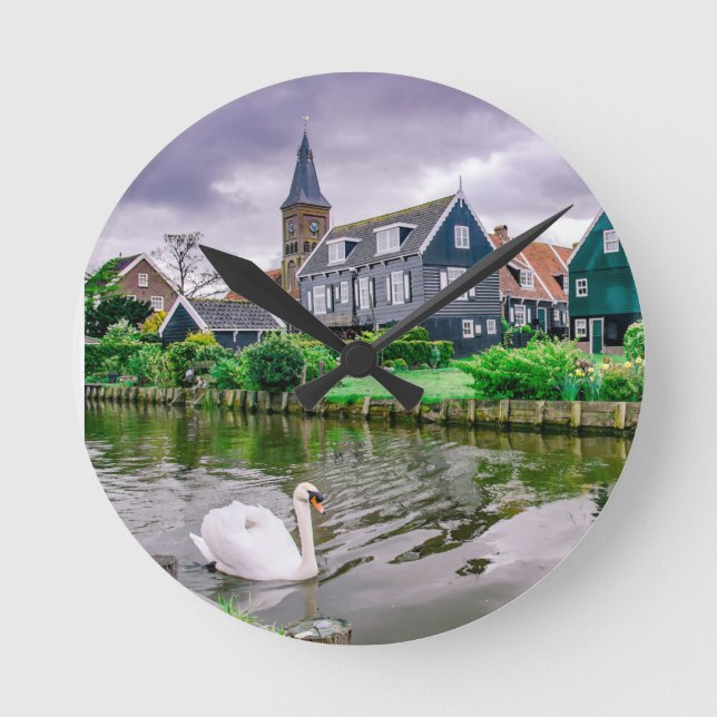 Dutch Village Marken Round Clock (Front)